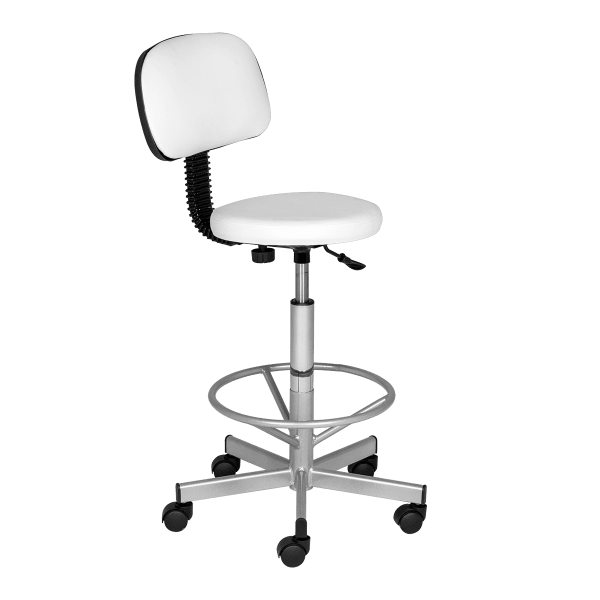 Стул мастера АСТЕК высокий хром с опорой для ног и спинкой