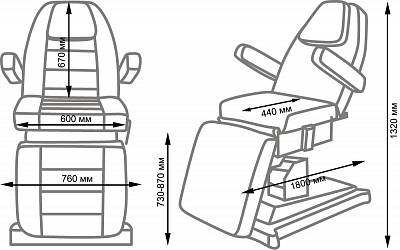 Косметологическое кресло АЛЬФА-10, 2 мотора: вид 17